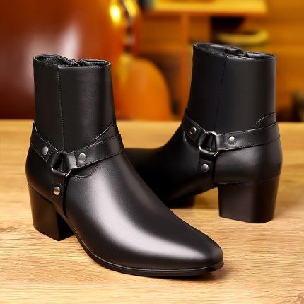 Men's New Fashion Side Zipper Riding Boots 5671, Casual Attire, Casual Footwear, Classic Look, Sporty Design, Rubber Sole, Quality Materials, Midtop Boots, Men's Footwear, Active Lifestyle, Stylish Men