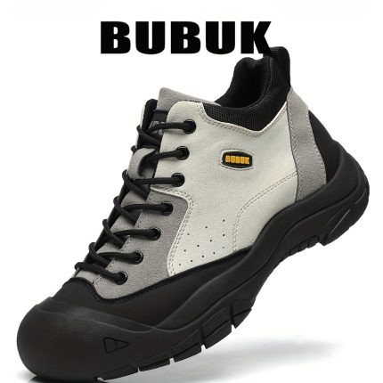 BUBUK Men's All-Terrain Hiking Boots - Heavy-Duty PU & Rubber Sole, Thick Traction Tread, Breathable Short for Outdoor Trekking, Camping, Mountain Climbing - Durable & Comfortable (Compatible with Backpacksu002FSnowshoes)